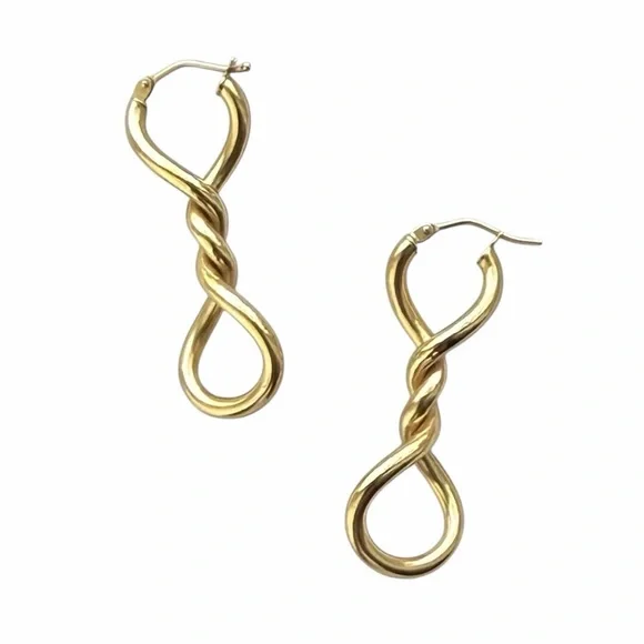 Milor Italy 14K Yellow Gold Polished Twist Dangle Earrings - Picture 3 of 9